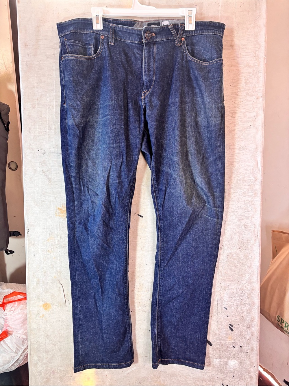 Volcom Men's Straight Indigo Blue Denim Jeans